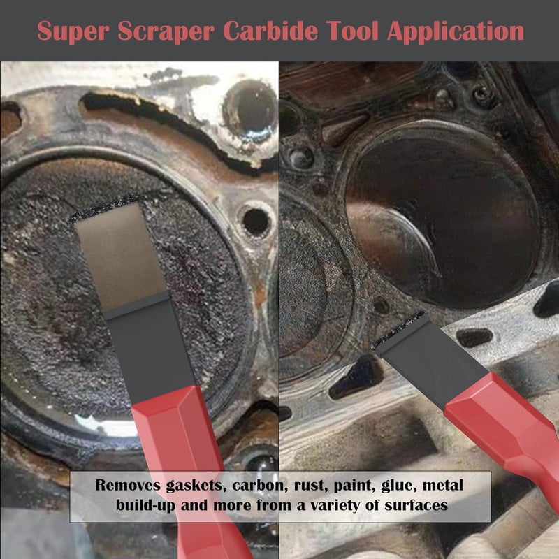 OUXIO Store Carbide Scraper, Super Carbide Gasket Scraper for Metal and Automotive, 1-1/4 Inch and 5/8 Inch Carbide Scraper Set (2-Piece) - Image 5
